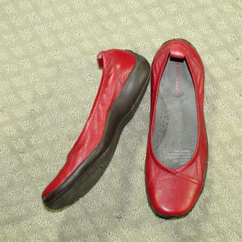 Naturalizer Red Leather Ballet Flats